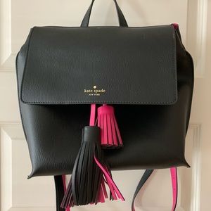 Kate Spade Black Leather Back Pack